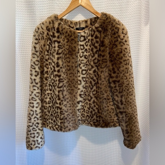 Women’s STUDIO 1886 cheetah print faux Fur zipped Jacket size medium (8-10) - Picture 4 of 14